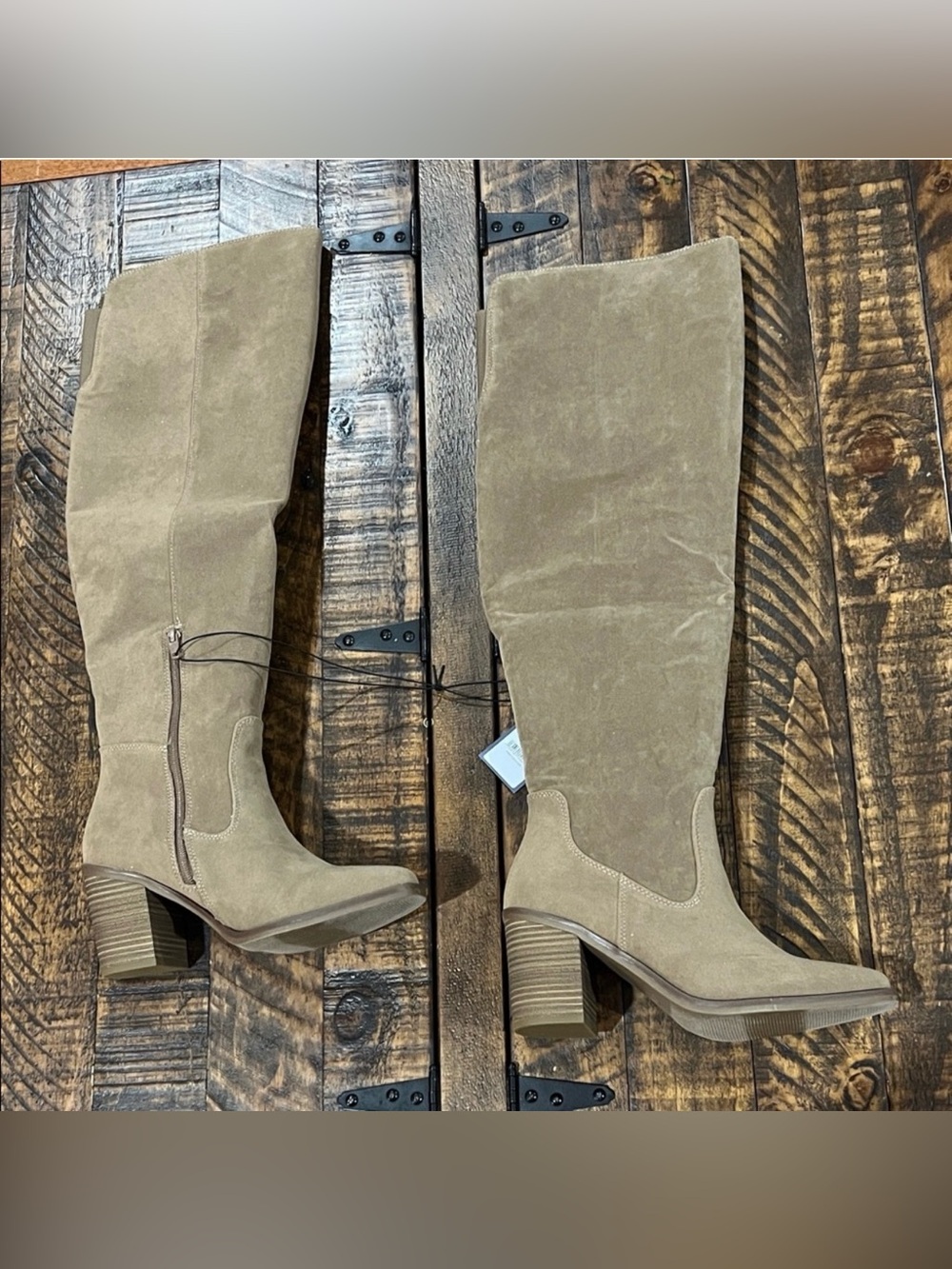 Universal Thread May over the knee scrunch  Tan tall Heeled Boots